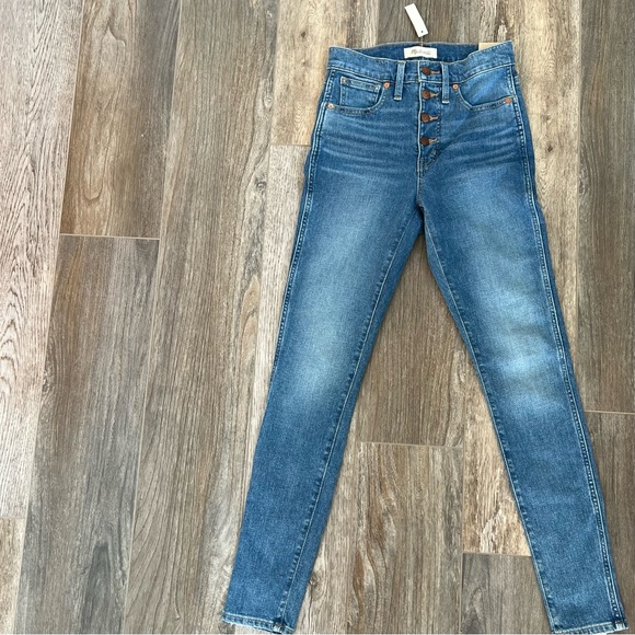 NWT Madewell High Waist skinny jeans - Button Fly Premium Denim 25 - Picture 9 of 13